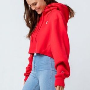 Cropped Red Champion Hoodie